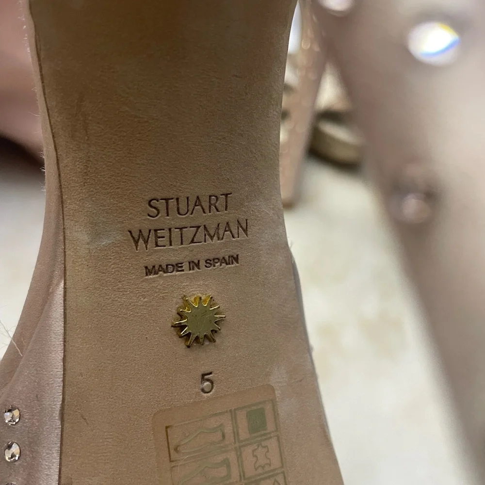 Stuart Weitzman Nude Studded Platform Heels - Picture 4 of 4